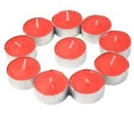 Yuvarlak krmz tealight mum tane
